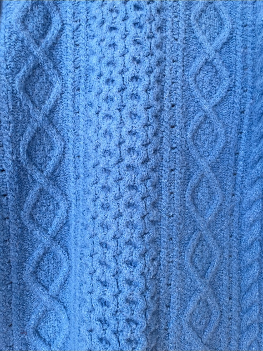 J.Crew wool alpaca blend Bright Blue Cable Knit oversized cardigan size S - Picture 5 of 9